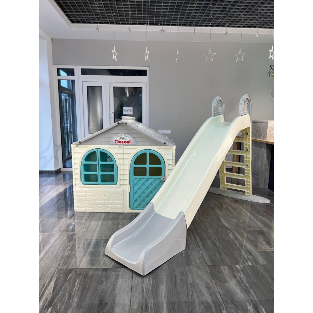 Набір XL Будинок + гірка 243 см (сіро-молочний)