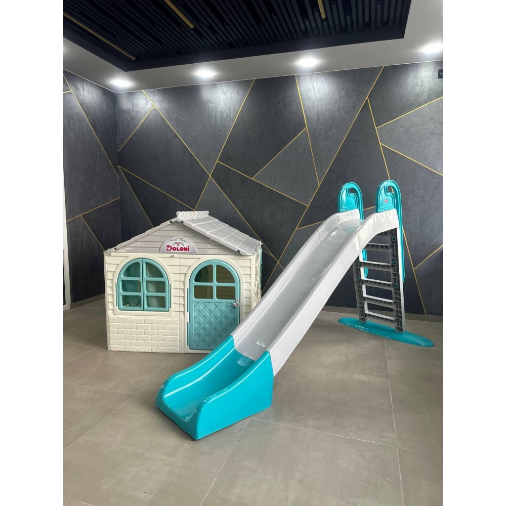 Набір XL Будинок + гірка 243 см (сіро-блакитний)