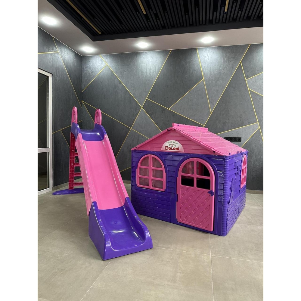 Набір XL Будинок + гірка 243 см (рожево-фіолетовий)